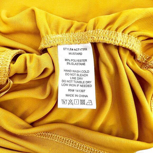 ASTR The Label Women's Yellow Mustard Sleeveless Ruched Tank Top Size L - Picture 6 of 6